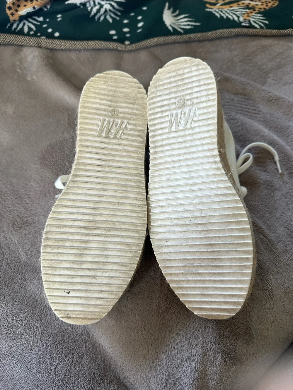 H&M Cream Canvas Platform Espadrille Sneakers